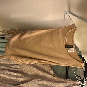 nude color adjustable crop top